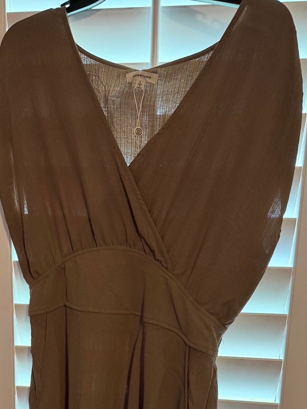 Max Studio Tan Wrap-Style Womens Dress